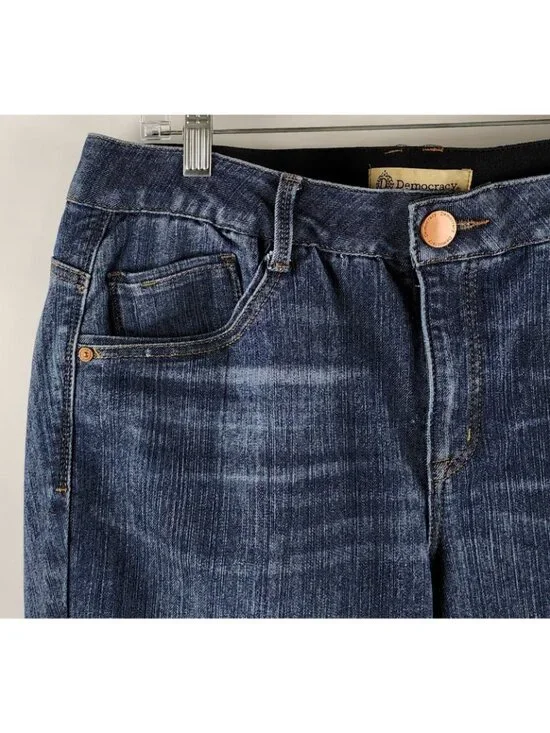 Democracy Jeans Women 16W Blue AB Technology Skyrise Frayed Hem Denim (33x25) - Picture 3 of 11